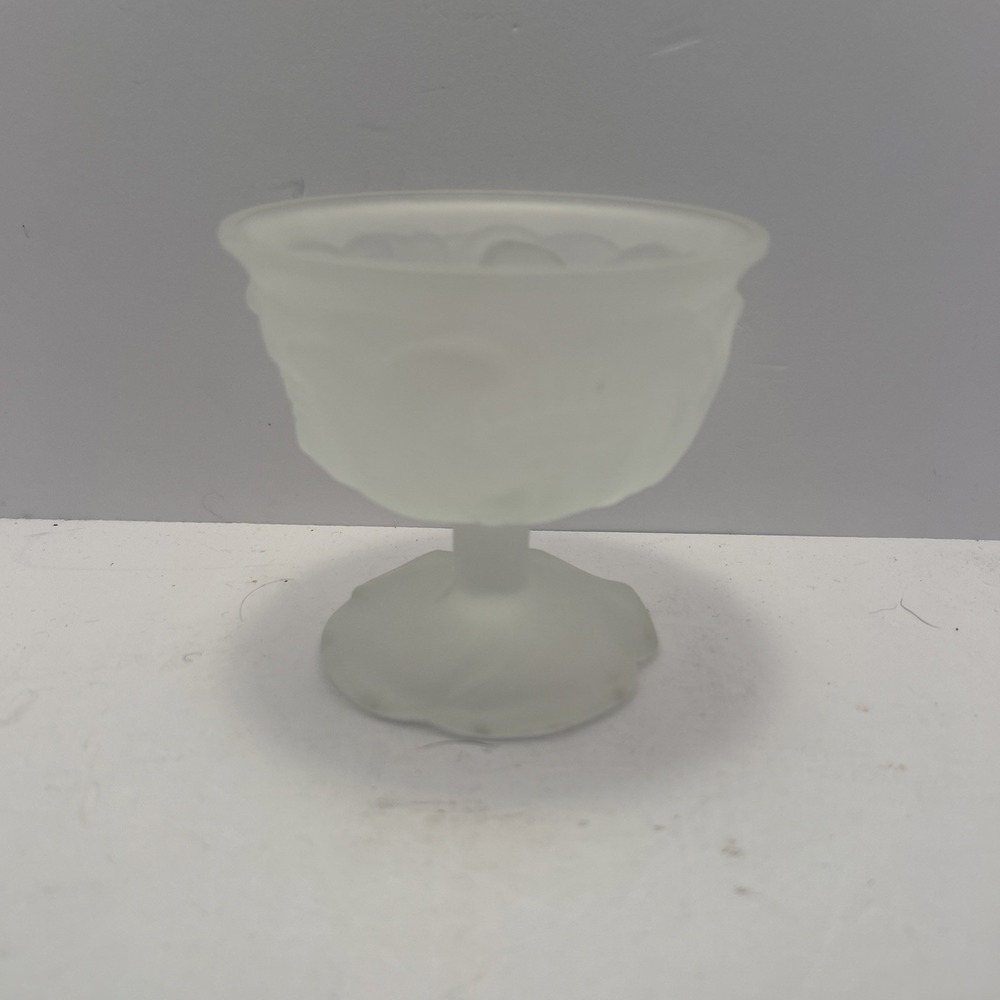 Vintage Avon Frosted Glass Bird Soap Dish Bowl W/ Avon Floral Medley Candle